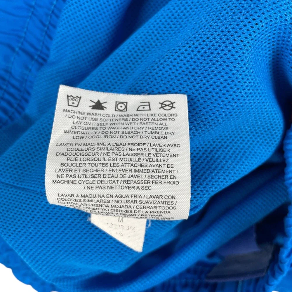 Nike Swim Trunks Mens M Blue Swoosh Brasil Logo Elastic Waist Drawstring Pockets